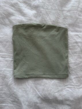 American Eagle Light Sage Ribbed Strapless Tube Top